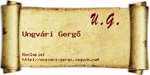 Ungvári Gergő névjegykártya